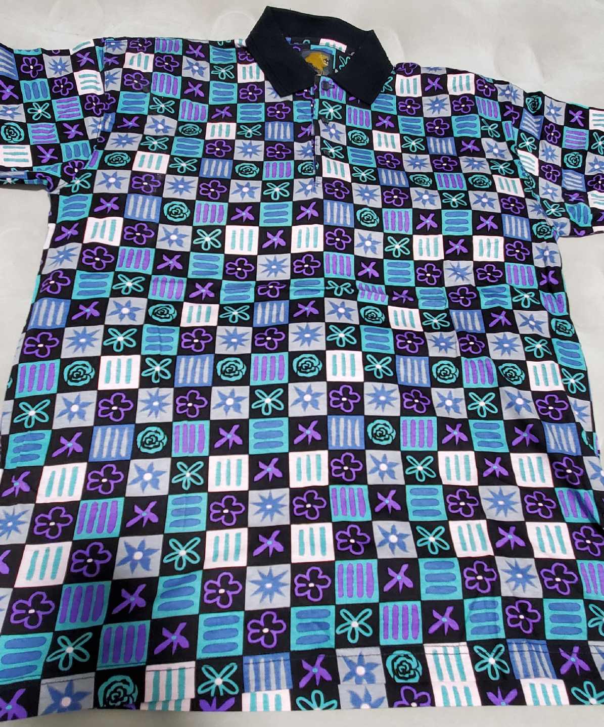 BIJOU Patterned Polo Shirt | Size-M - photo 4