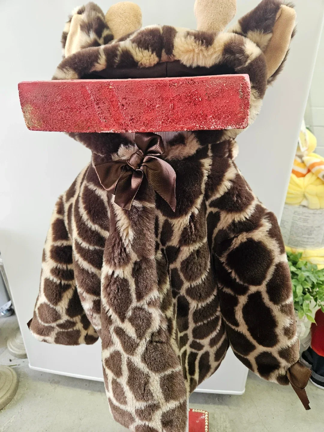 Giraffe Print Faux Fur Hooded Jacket 12 to 18 M thumbnail