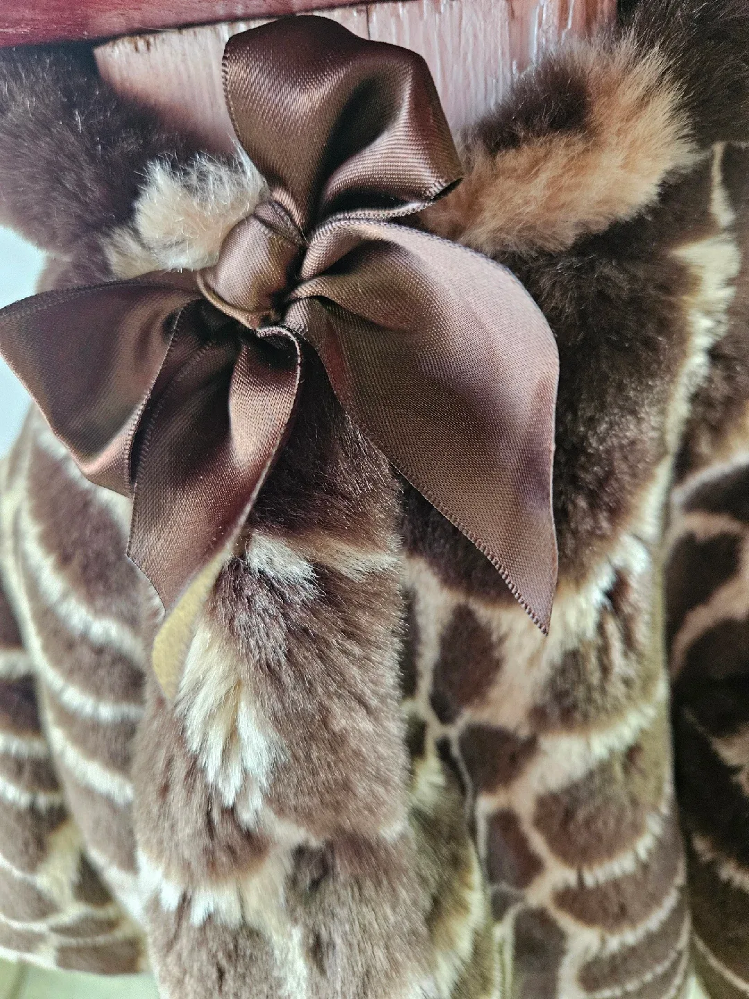 Giraffe Print Faux Fur Hooded Jacket 12 to 18 M image indicator(3)