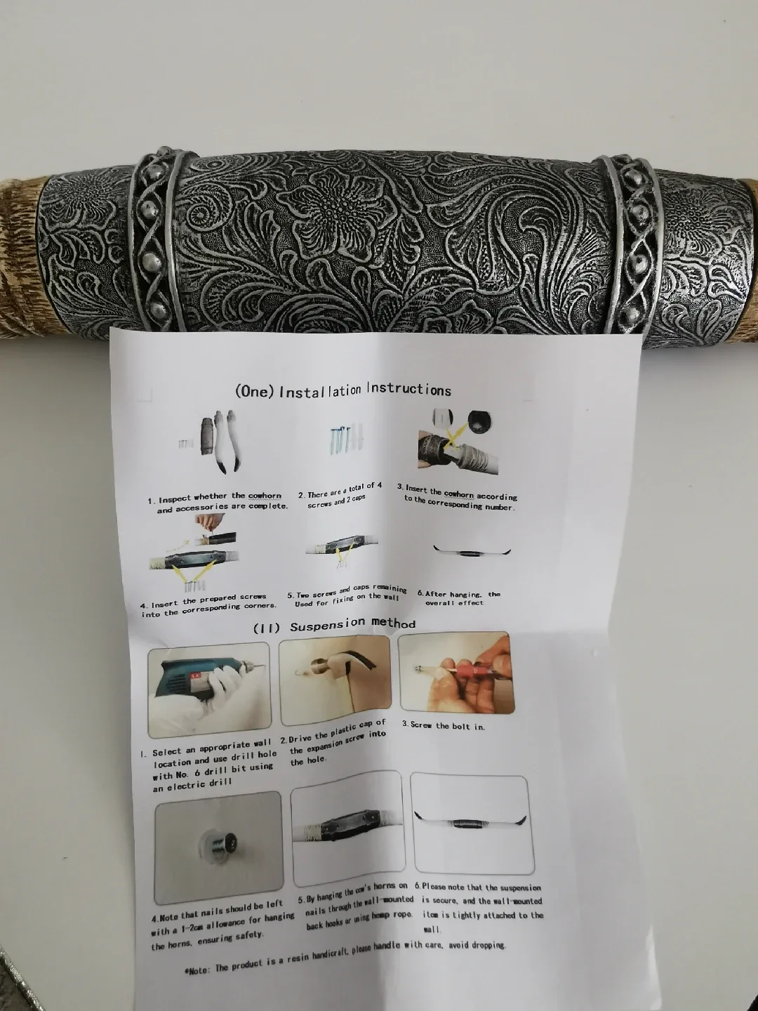 KIWZZXXKW Bull Horns Decor - Retro Silver image indicator(5)