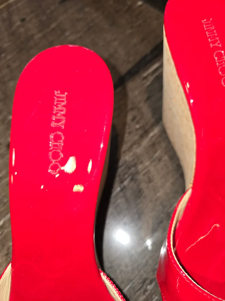 Jimmy Choo Red Wedge Sandals 41.5 image indicator(3)