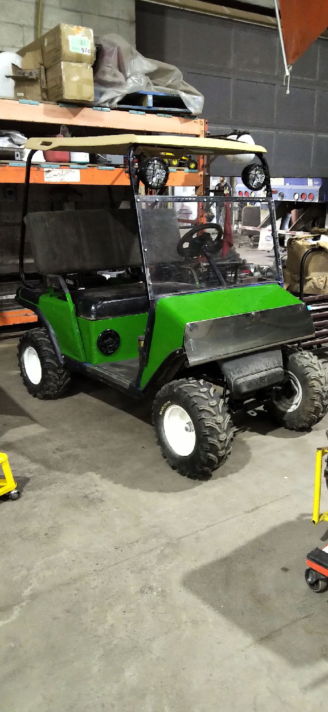 Green Golf Cart