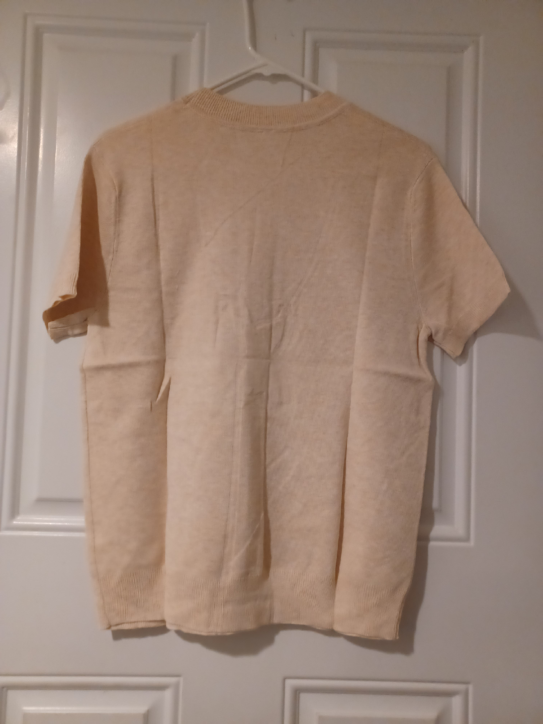 New Anyabess Women's Short Sleeve Beige Top, Size L - photo 2