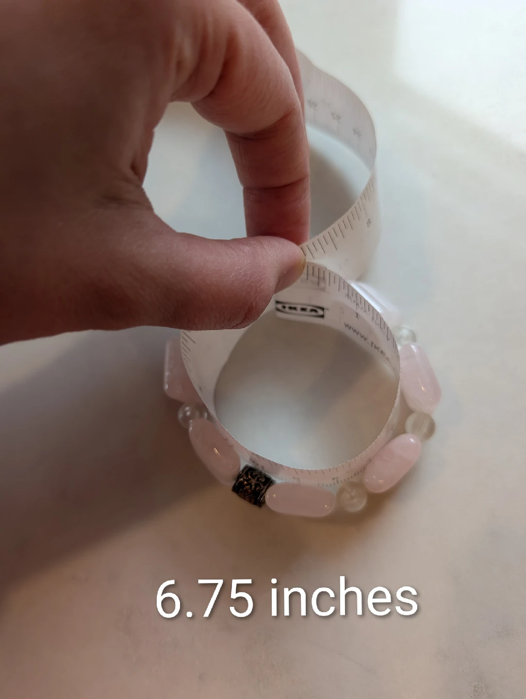 Pink and white elastic beaded bracelet - photo 4