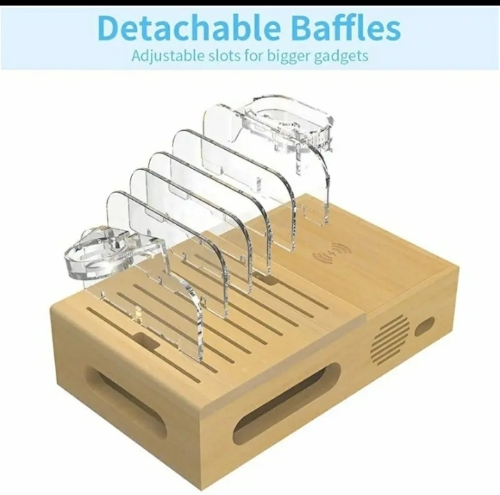 Bamboo Charging Station for Multiple Devices - photo 2