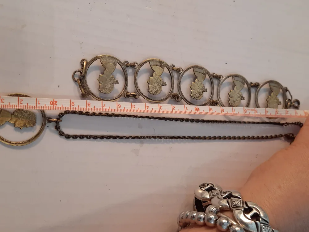 antic Cameo brass bracelet  and pendant image indicator(6)