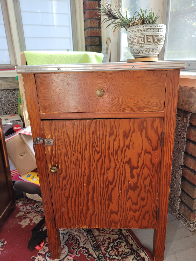 Vintage Wooden Side Table Cabinet