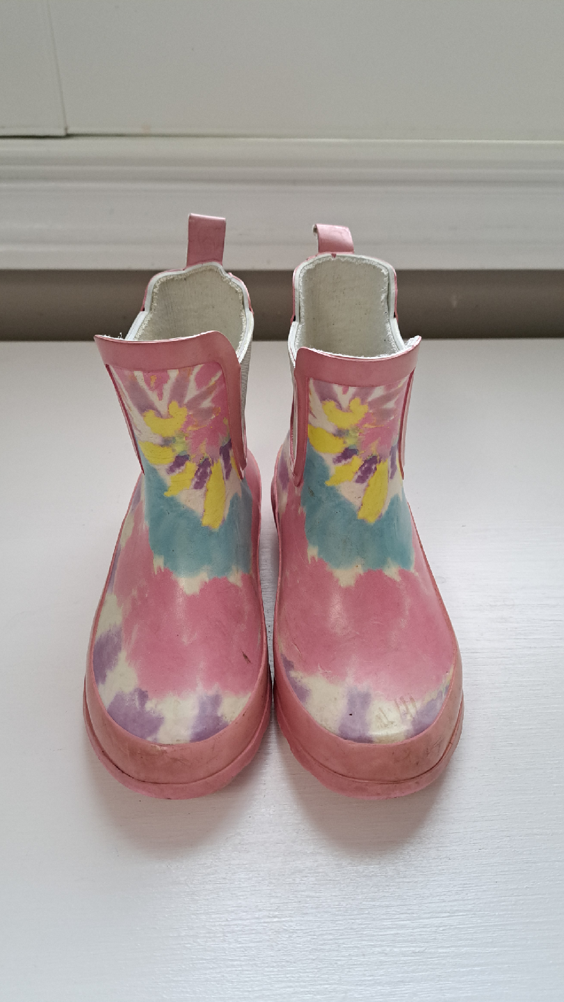 George Kids 12c Pink Tie-Dye Rain Boots