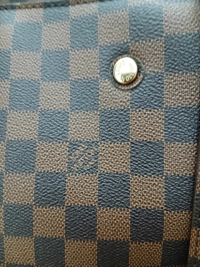 Brown Checkered Satchel Handbag image indicator(4)
