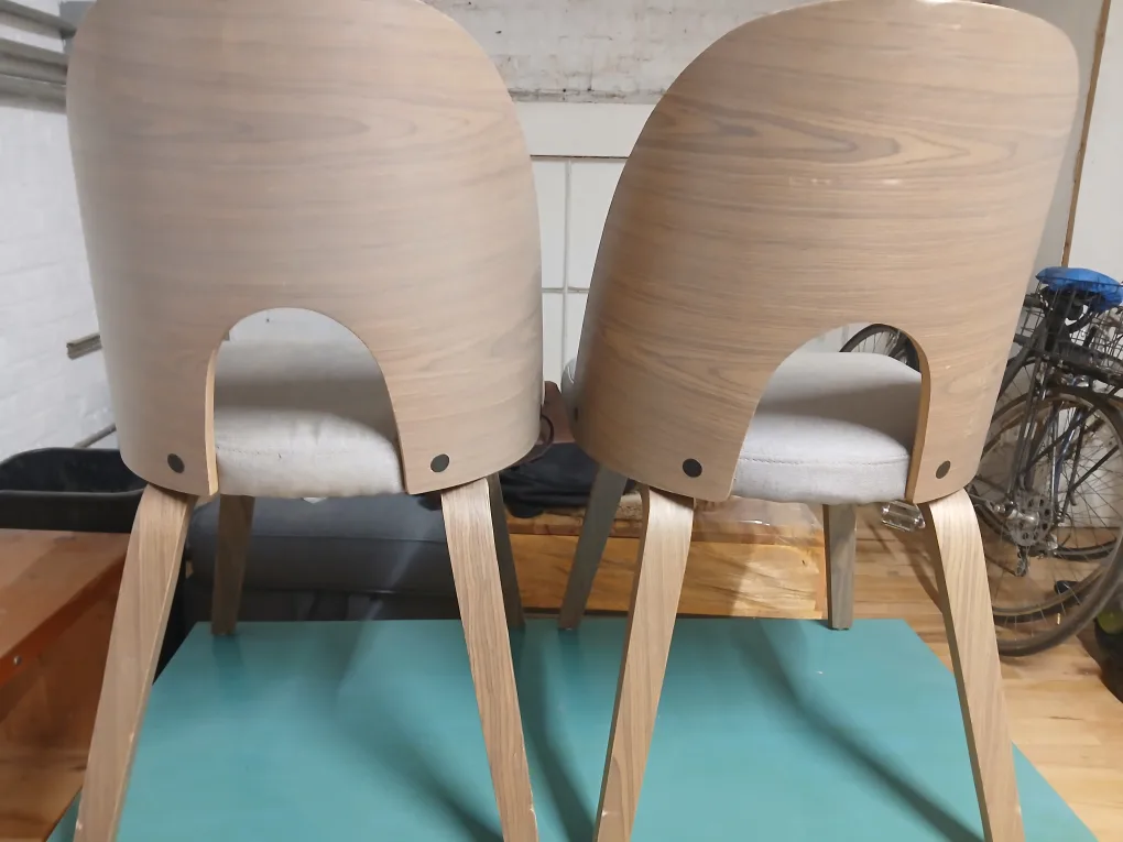 Set of 2 Modern Wood Dining Chairs image indicator(4)