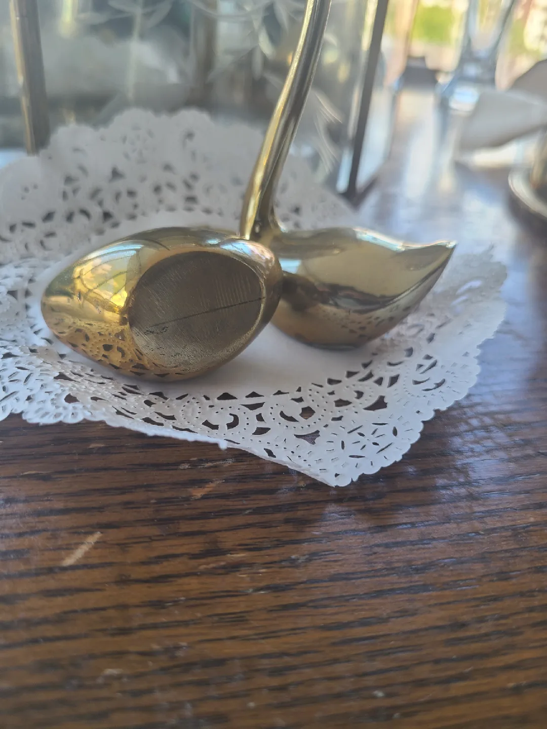 Vintage Brass Swan Figurines - Set of 2 image indicator(2)