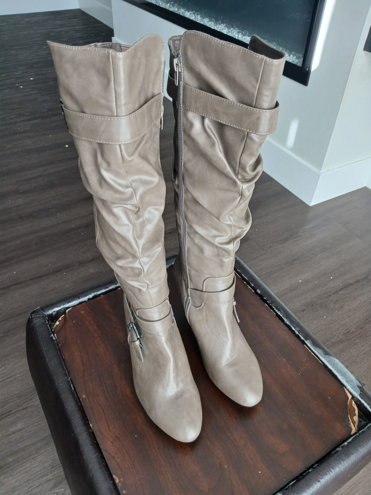 Taupe Knee High Boots