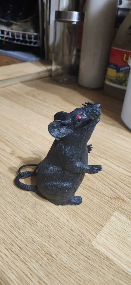 Black  Halloween Decoration 🐀 Rat with Red Eyes Size 6.5" inches image indicator(2)