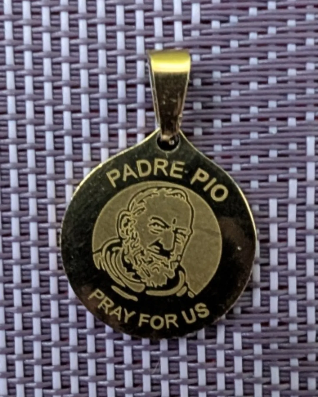 🧡Padre Pio Pray For Us Gold Pendant thumbnail