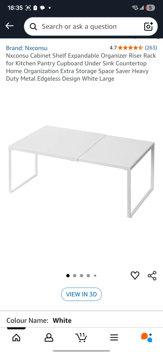 Expandable Cabinet Shelf - White