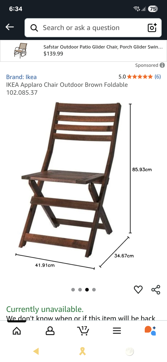 IKEA Applaro Outdoor Folding Chair - photo 3