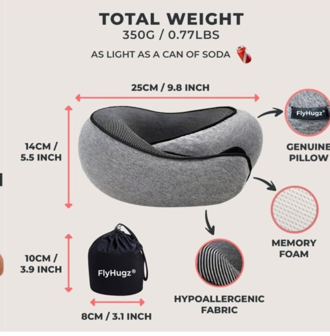 FlyHugz Travel Neck Pillow - Compact & Comfy! - photo 4