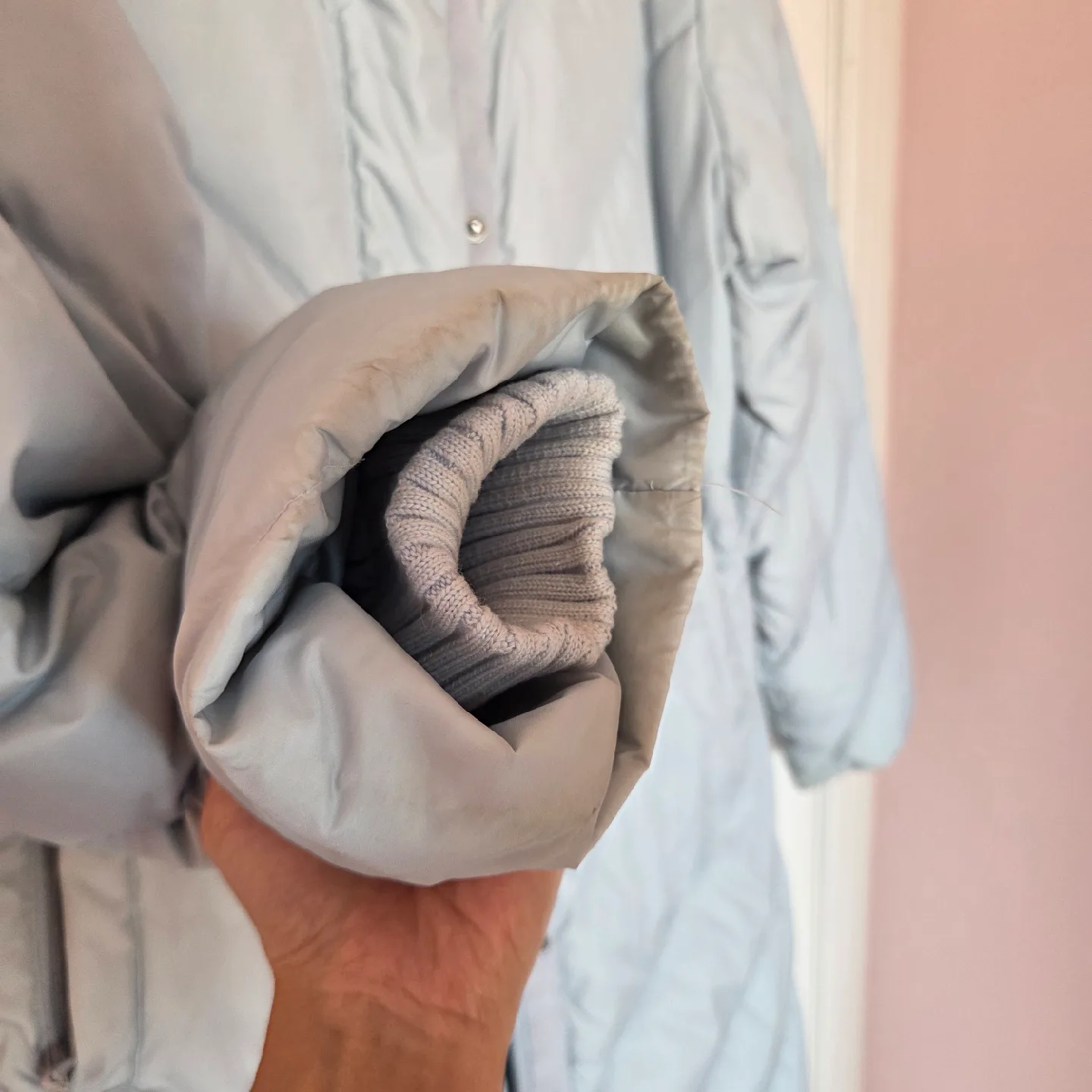 Light Blue Puffer Long Coat image indicator(5)