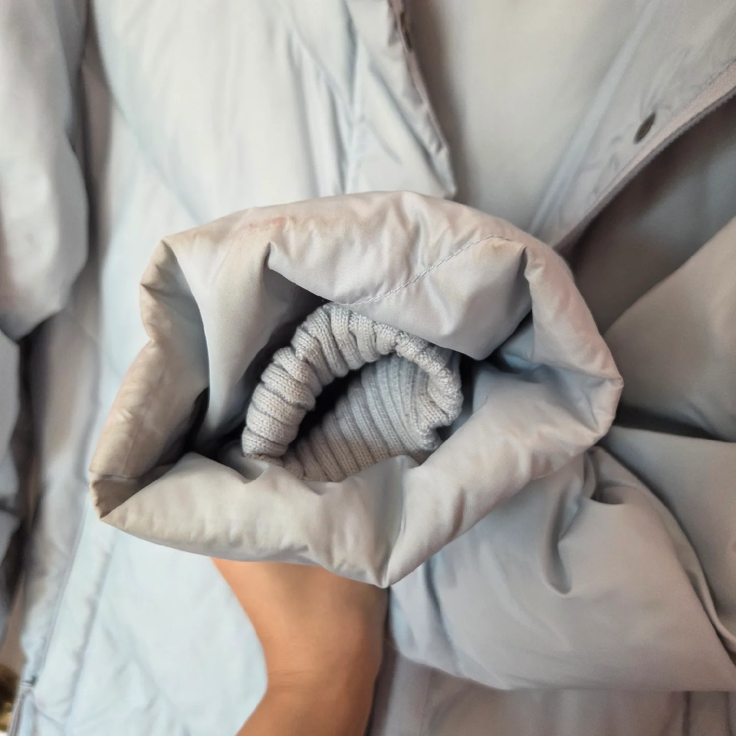 Light Blue Puffer Long Coat image indicator(6)