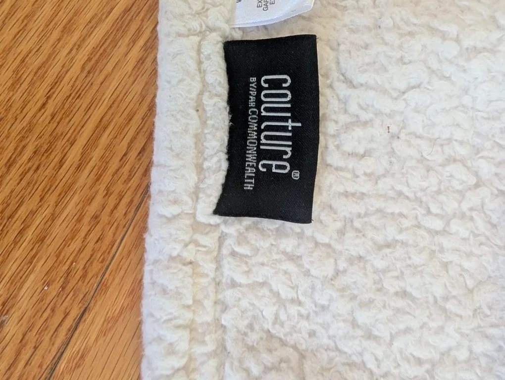 Couture throw blanket,  off white color🧡 thumbnail