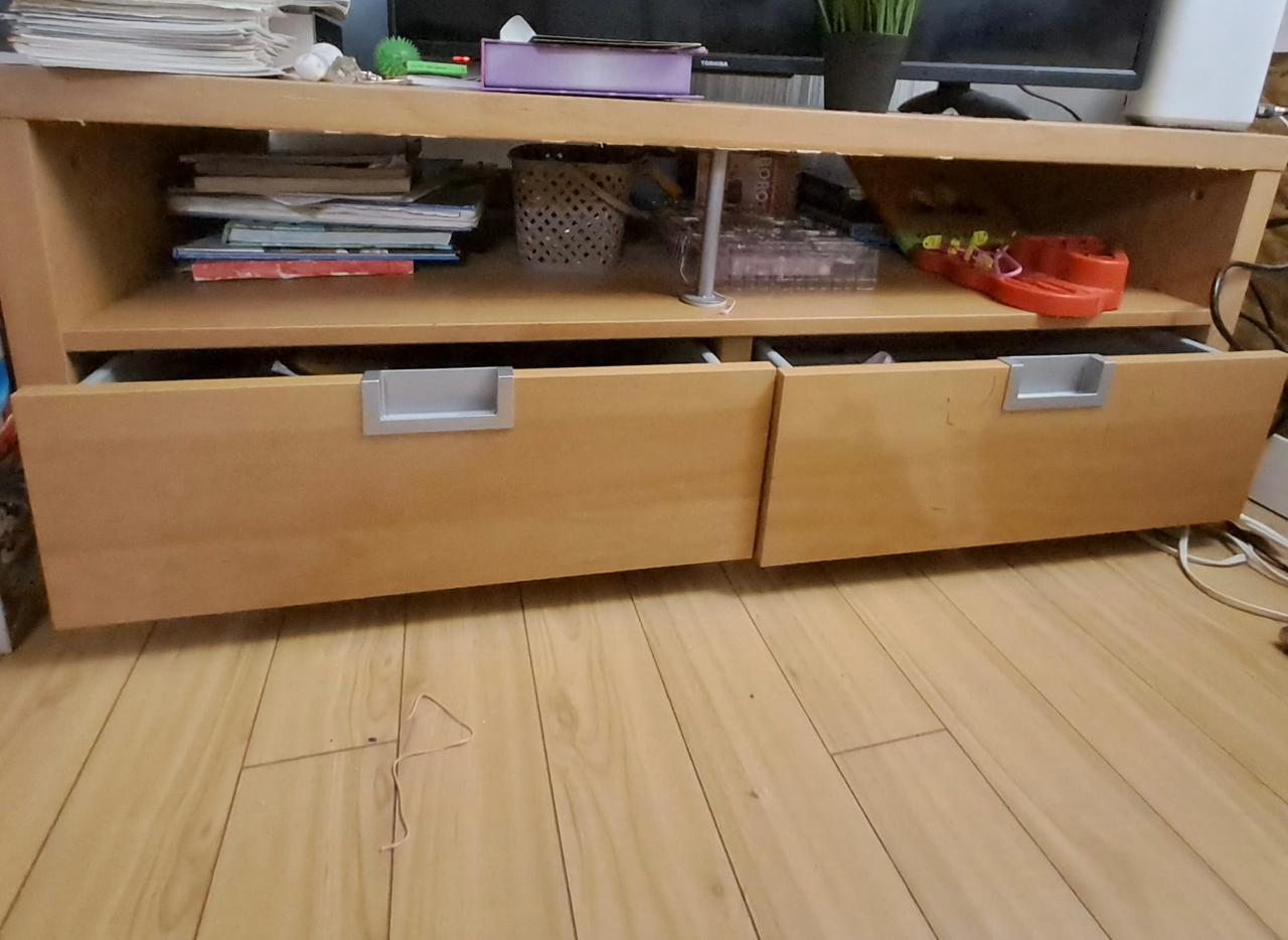 Wooden TV Stand with Drawers