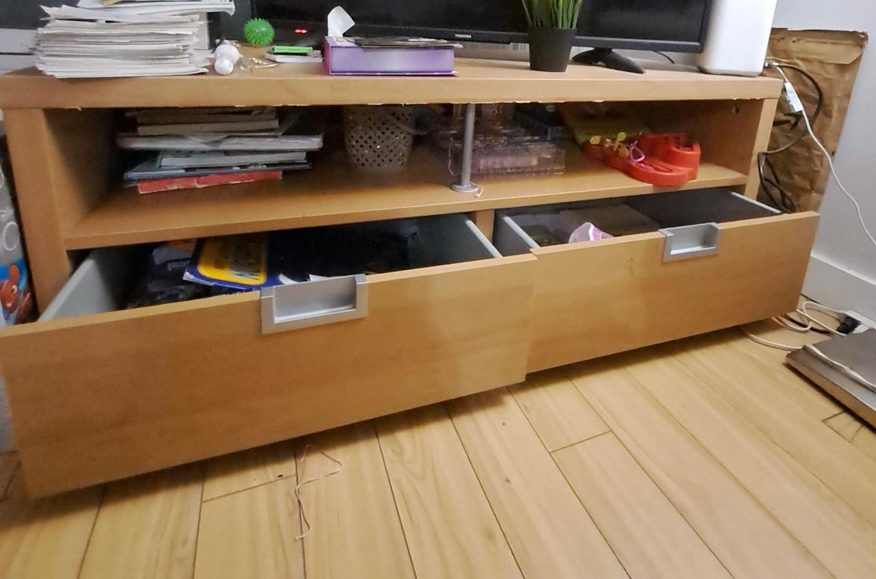 Wooden TV Stand with Drawers - photo 2