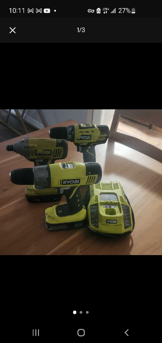 Ryobi ONE+ 18V Drill and Charger