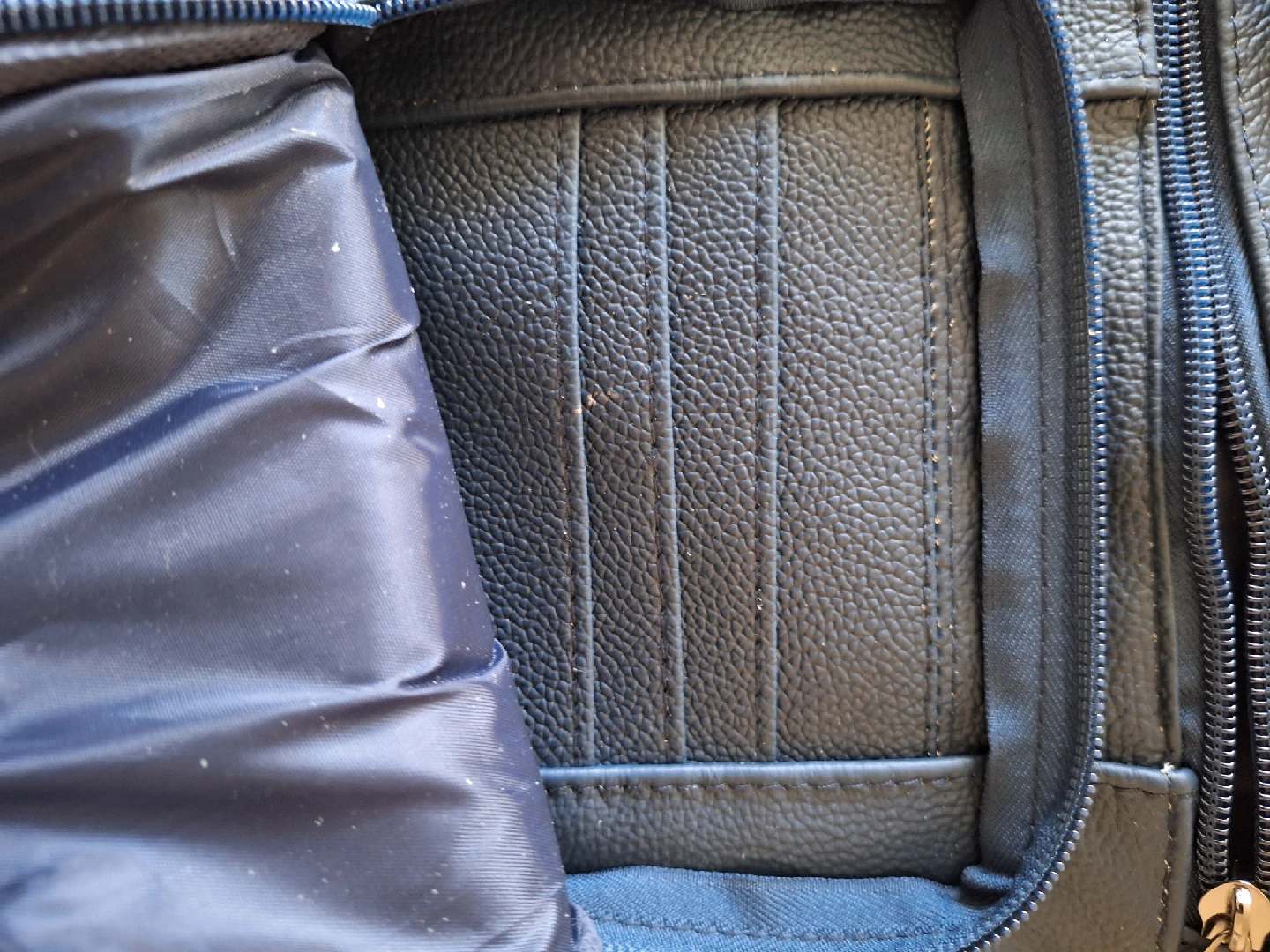 Leather Crossbody Bag - Navy - photo 2