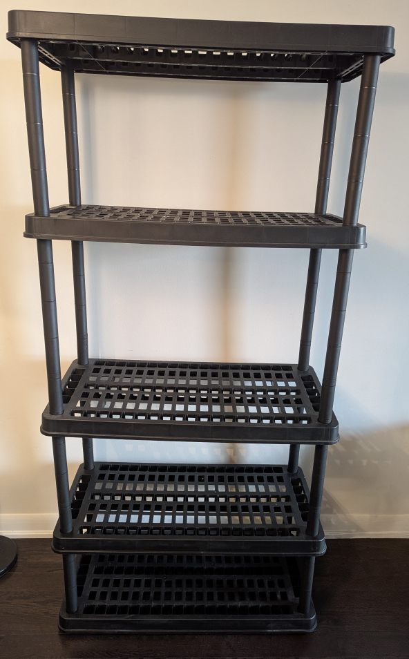 Black 5-Tier Plastic Shelving Unit