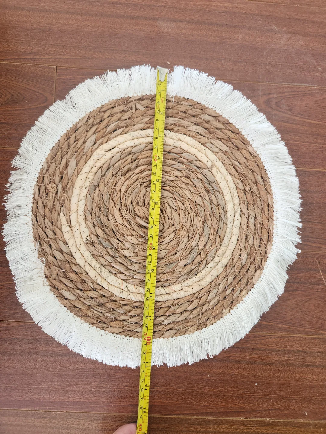 Round Woven Placemat with White Fringe - 30 available image indicator(2)