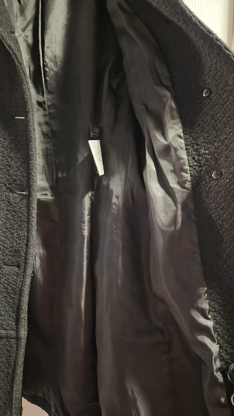 Kenneth Cole Black Wool Blend Belted Coat - M - photo 3
