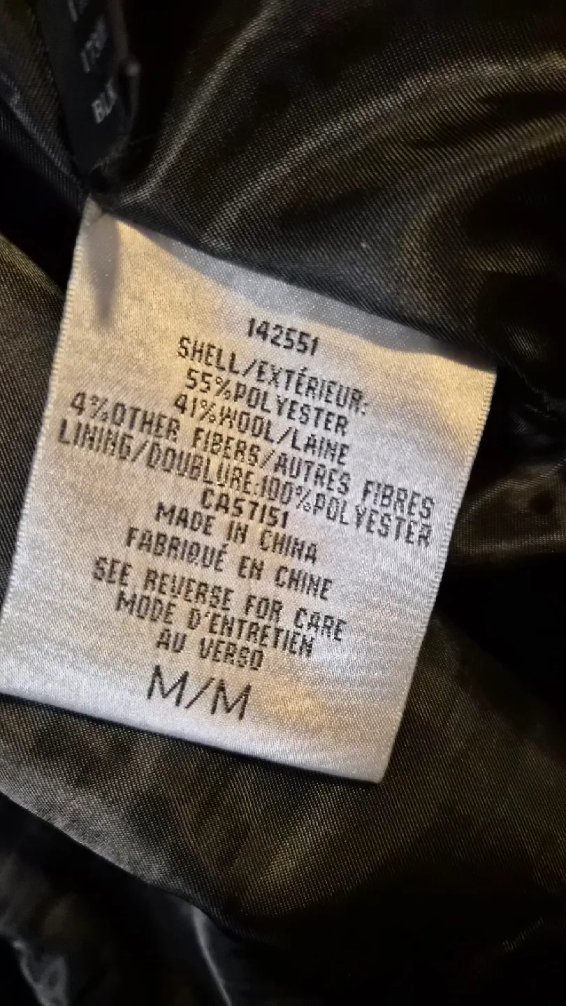 Kenneth Cole Black Wool Blend Belted Coat - M image indicator(7)