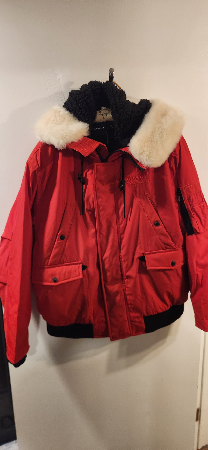 Coach Red Winter Bomber Jacket