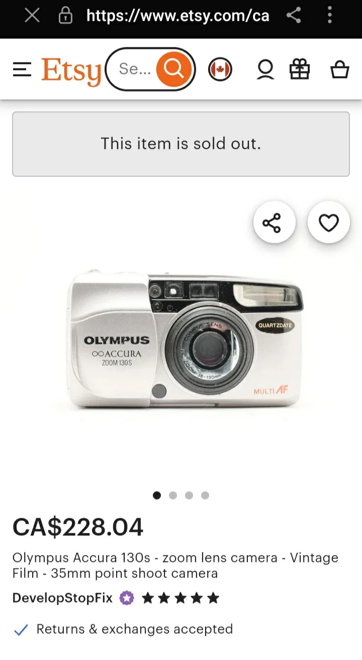 Olympus Accura Zoom 130S 35mm Point & Shoot Camera thumbnail