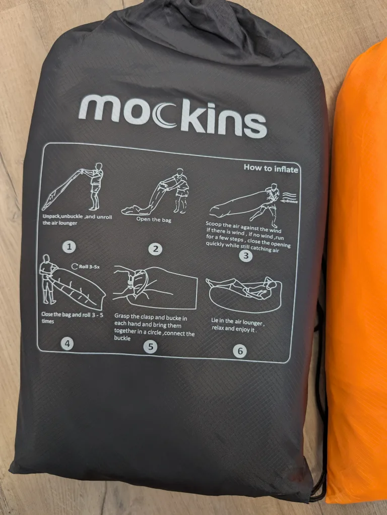 Mockins Inflatable Lounger / chair - Black & Orange image indicator(3)