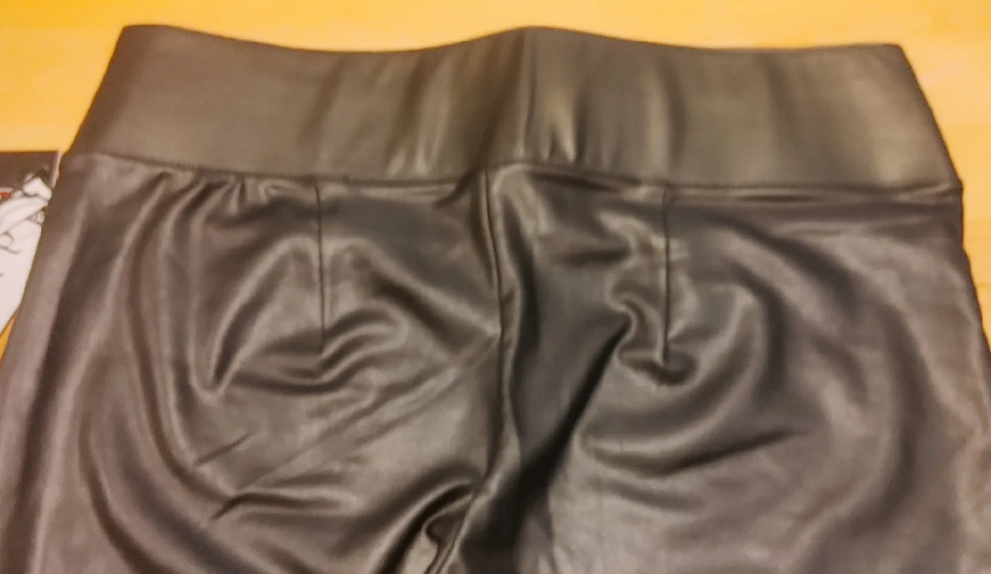 Black Faux Leather Leggings image indicator(3)