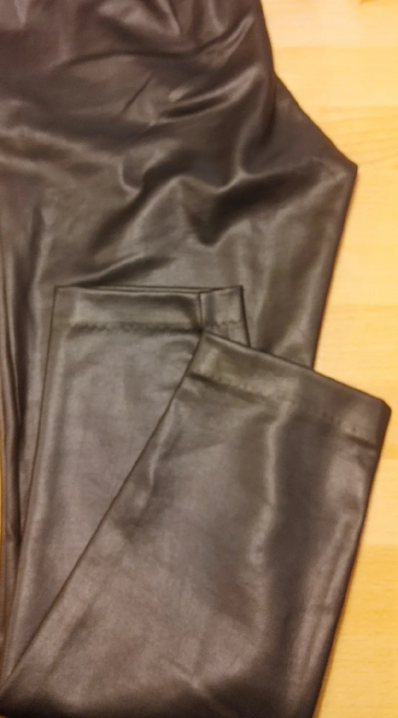 Black Faux Leather Leggings image indicator(4)
