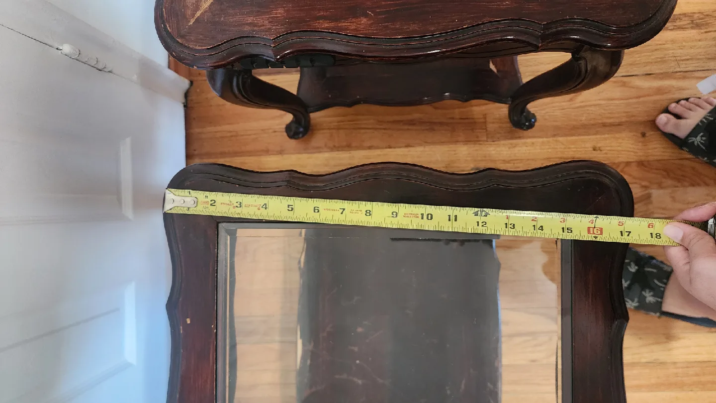 Pair of Vintage Glass Top End Tables image indicator(7)