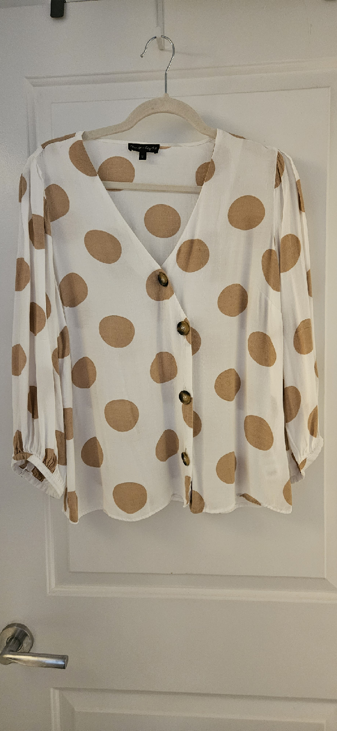 Phase Eight Polka Dot Blouse - Medium to Large (US 10, UK 14)