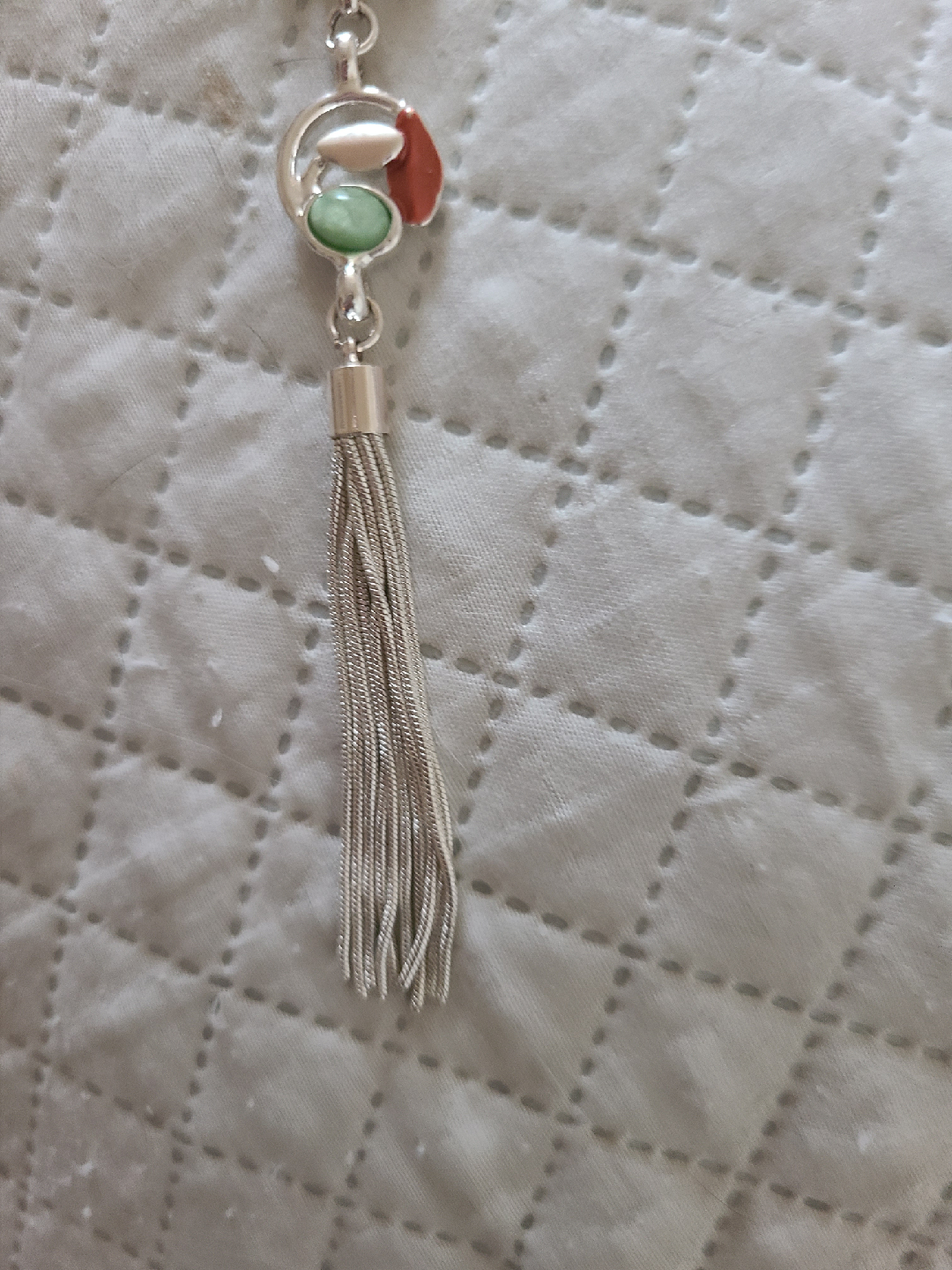 Silver Tone Fashion Necklace with Coloured Stones 🥕 - photo 3