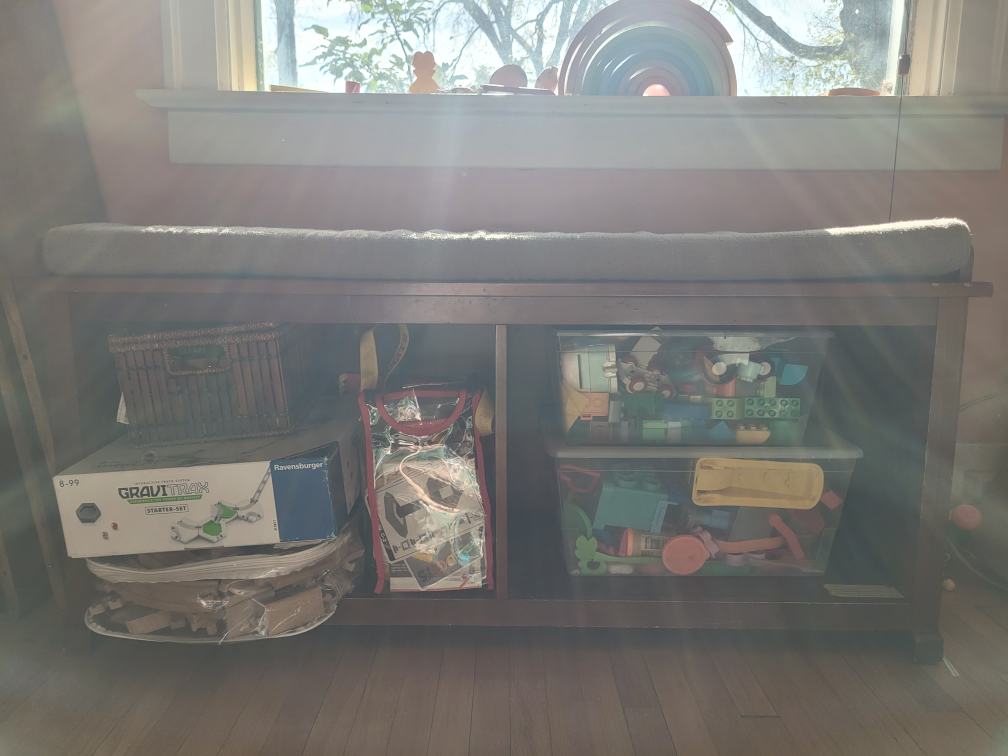 Wooden Storage Bench with Cushion - photo 2