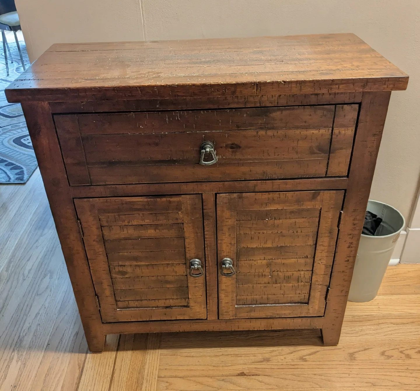 Rustic Wood Cabinet with Drawers thumbnail