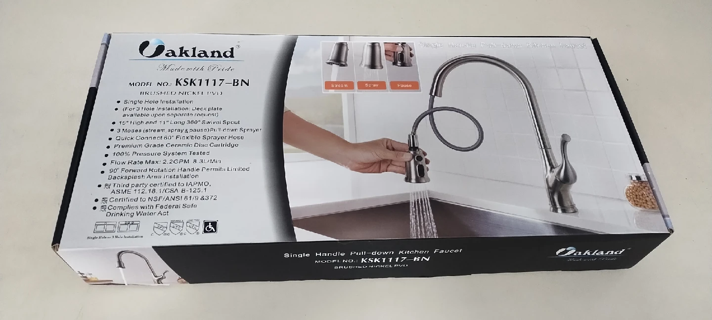 Oakland KSK1117-BN Pull-down Kitchen Faucet - New