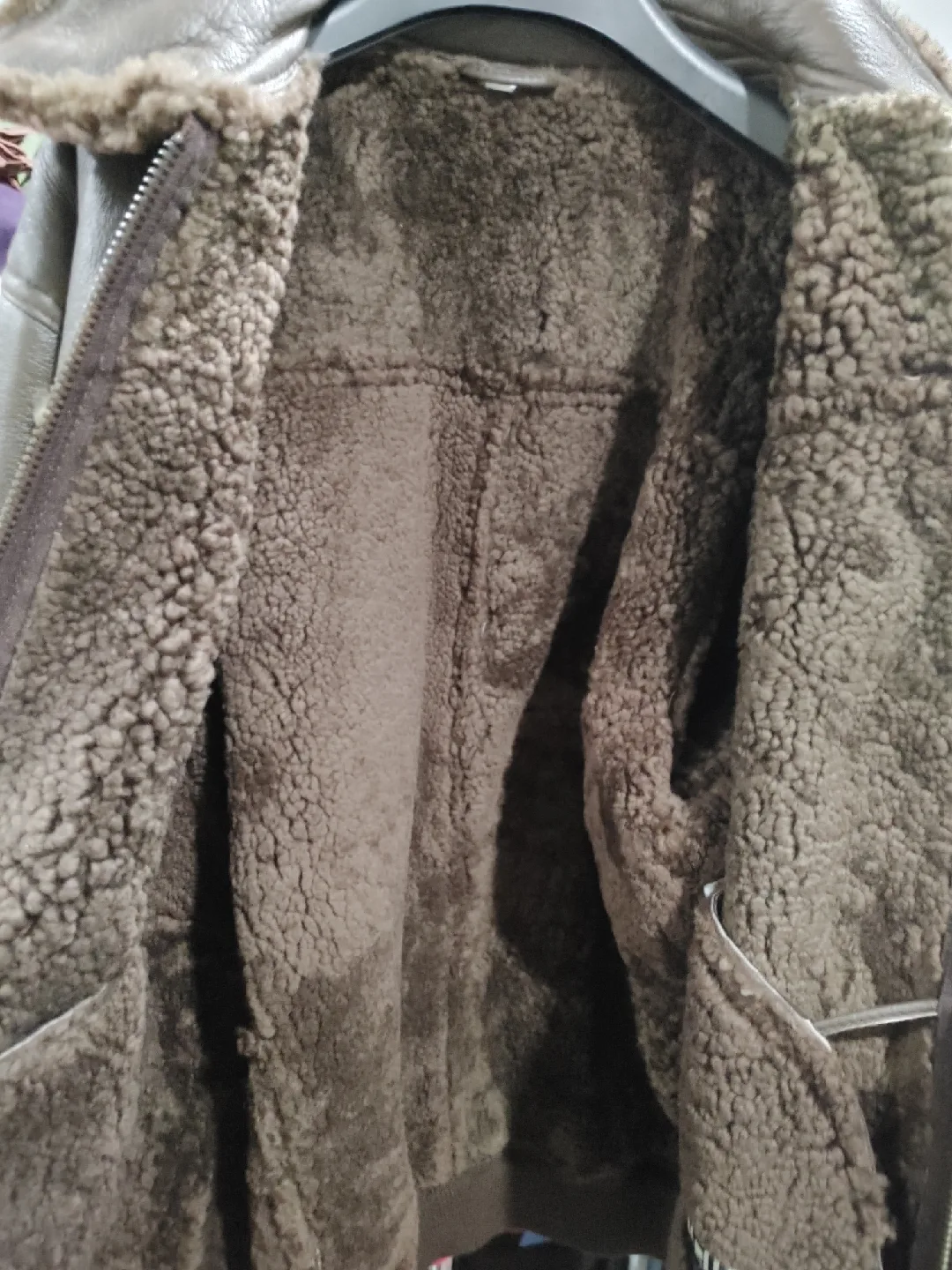 💚GENUINE SHEARLING SHEEPSKIN LEATHER JACKET MENS L BRAND NEW image indicator(6)