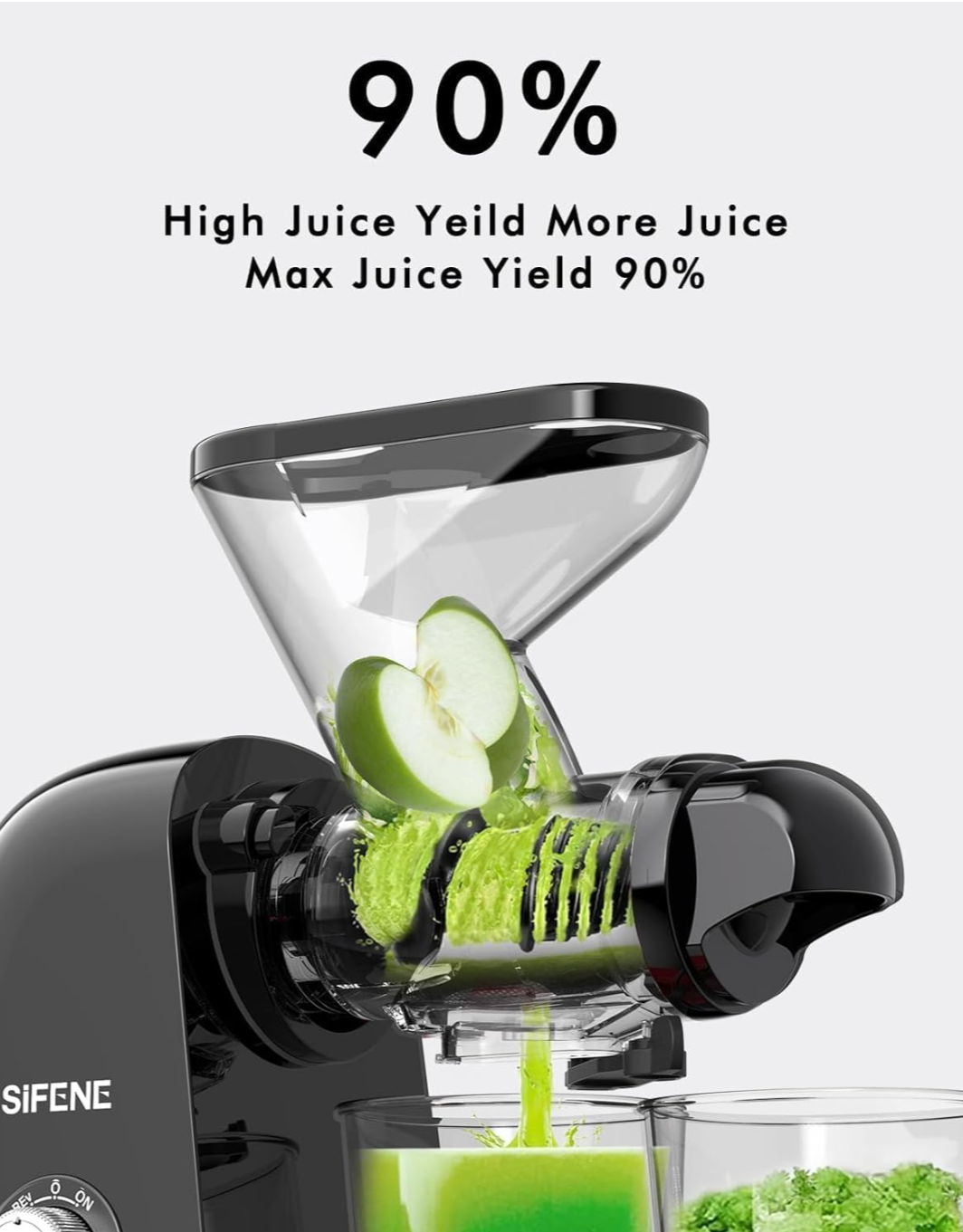 SIFENE Slow Masticating Juicer - Black
