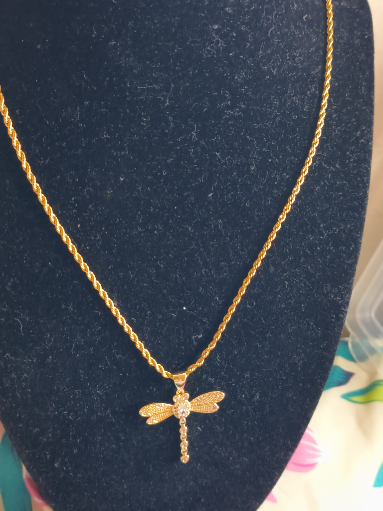 Gold Dragonfly Pendant Necklace - photo 2