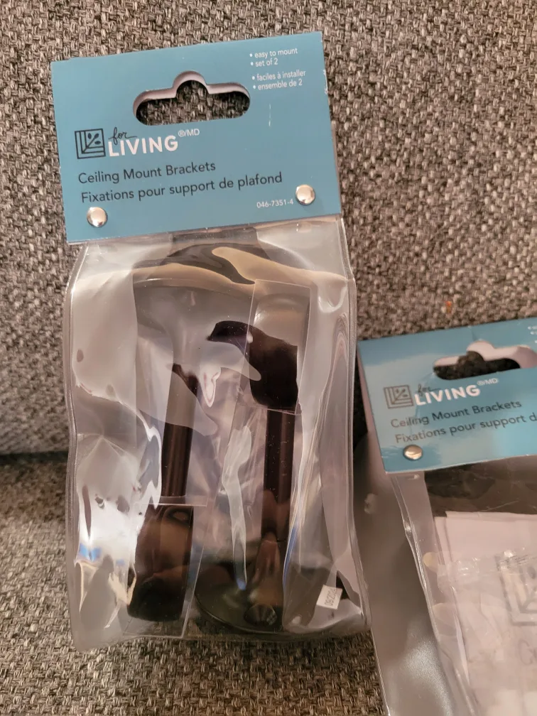 Ceiling mount brackets and curtain rod ends (All for $5) image indicator(6)