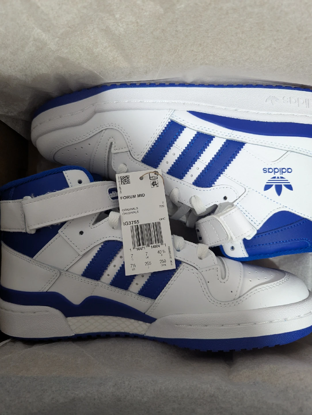 65% OFF Adidas Forum Mid sneakers White blue NEW - photo 3