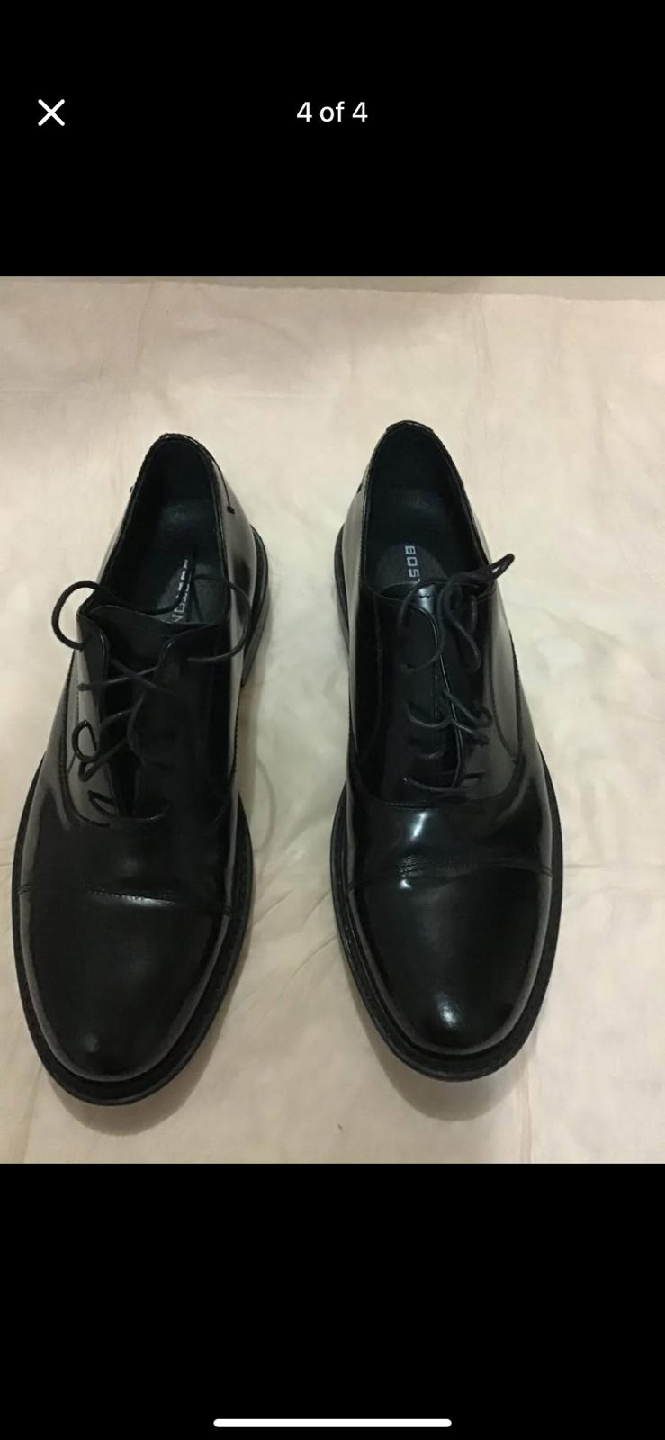 BOS Black Leather Dress Shoes Size 9 - photo 2