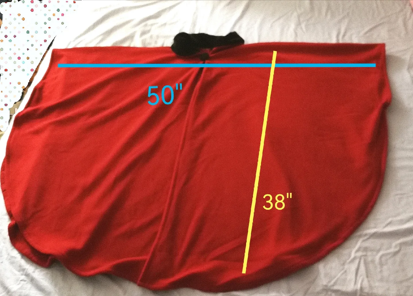 Red Fleece Cape with Black Collar image indicator(7)